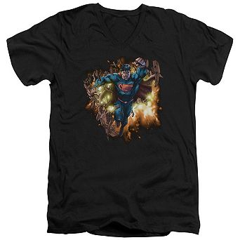 Superman Blasting Through Short Sleeve T-shirt