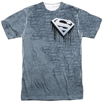 Superman Drip And Repeat Short Sleeve Adult 100% Poly Crew T-shirt