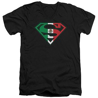 Superman Mexican Flag Shield Short Sleeve T-shirt