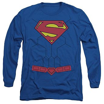 Superman New 52 Torso Long Sleeve Adult T-shirt