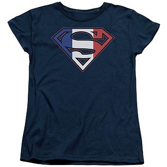 Superman French Shield Short Sleeve Womens T-shirt