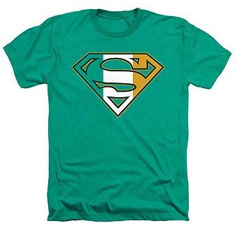 Superman Irish Shield Adult Heather T-shirt