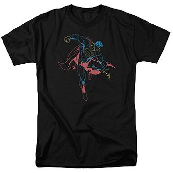 Superman Neon Superman Short Sleeve Adult T-shirt