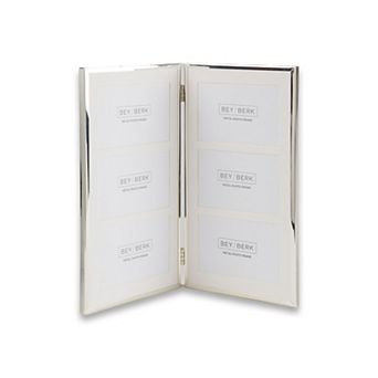 Bey-Berk Silver Plated Collage Picture Frame Holds Six 4" x 6" Photos