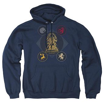 Game Of Thrones 4 Houses 4 The Throne Adult Pull Over Hoodie