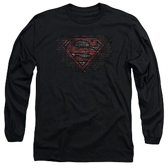 Superman Brick S Long Sleeve Adult T-shirt