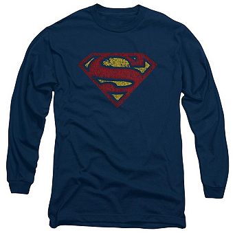 Superman Crackle S Long Sleeve Adult T-shirt