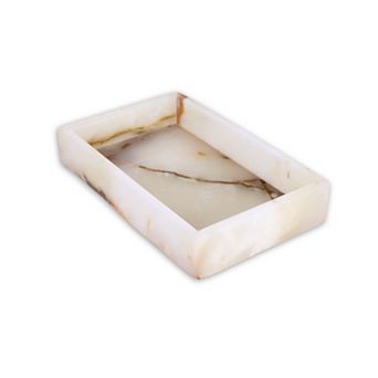 Bey-Berk Ezra Onyx Genuine Marble Guest Towel Tray
