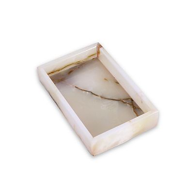 Bey-Berk Ezra Onyx Genuine Marble Guest Towel Tray