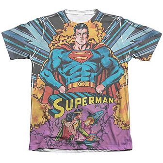 Superman Blast Off Sleeve T-shirt