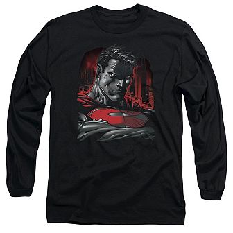 Superman Man Of Steel Long Sleeve Adult T-shirt