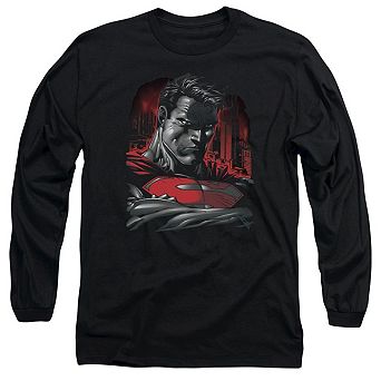 Superman Man Of Steel Long Sleeve Adult T-shirt