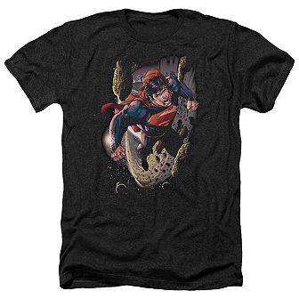Superman Orbit Adult Heather T-shirt