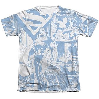 Superman Man Of Steel Collage Adult 65/35 Poly/cotton Short Sleeve T-shirt