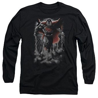 Superman Above The Clouds Long Sleeve Adult T-shirt