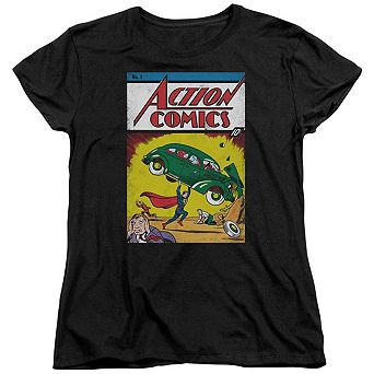 Superman Action No. 1 Short Sleeve Womens T-shirt