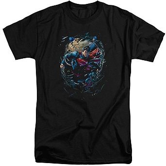 Superman Breaking Space Short Sleeve Adult Tall T-shirt