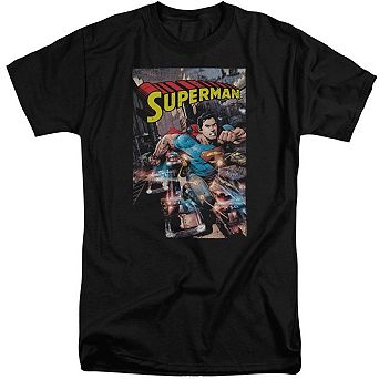 Superman Action One Short Sleeve Adult Tall T-shirt