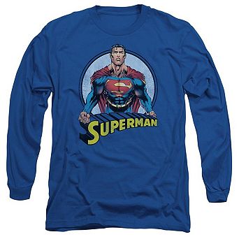Superman Flying High Again Long Sleeve Adult T-shirt