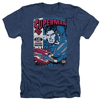 Superman Action Packed Adult Heather T-shirt