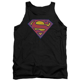 Superman Neon Distress Logo Adult Tank Top