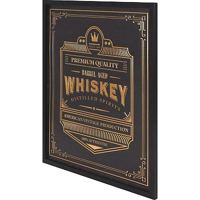 Embossed Metal Wiskey Sign Wall Decor