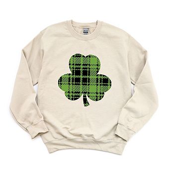 Buffalo Plaid Clover Sweatshirt