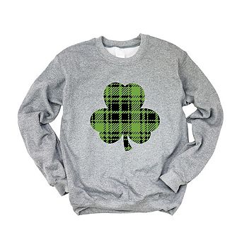 Buffalo Plaid Clover Sweatshirt