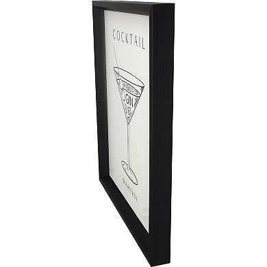 Martini Print Framed Wall Decor
