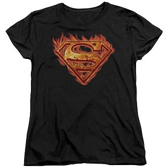 Superman Hot Metal Short Sleeve Womens T-shirt