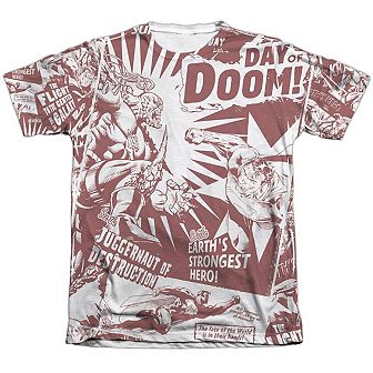 Superman Day Of Doom Adult 65/35 Poly/cotton Short Sleeve T-shirt