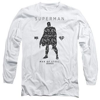 Superman Paisley Sihouette Long Sleeve Adult T-shirt