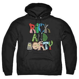 Rick And Morty Illustrated Logo Adult Pull Over Hoodie