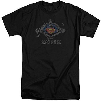 Superman Nerd Rage Short Sleeve Adult Tall T-shirt