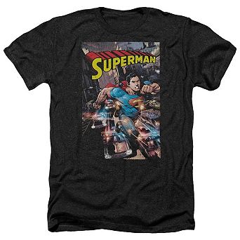 Superman Action One Adult Heather T-shirt