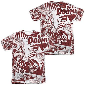 Superman Day Of Doom Short Sleeve Adult 100% Poly Crew T-shirt