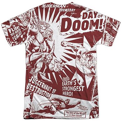 Superman Day Of Doom Short Sleeve Adult 100% Poly Crew T-shirt