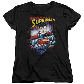 Superman Glam Short Sleeve Womens T-shirt