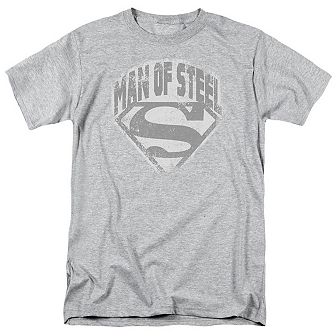 Superman Man Of Steel Shield Short Sleeve Adult T-shirt