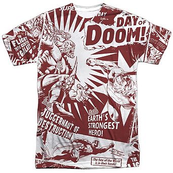 Superman Day Of Doom Short Sleeve Adult 100% Poly Crew T-shirt