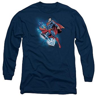 Superman Crystallize Long Sleeve Adult T-shirt