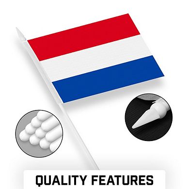 G128 4x6 Inches 50pk Netherlands Printed 150d Polyester Handheld Stick Flag
