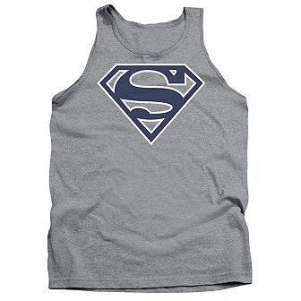 Superman Navy & White Shield Adult Tank Top