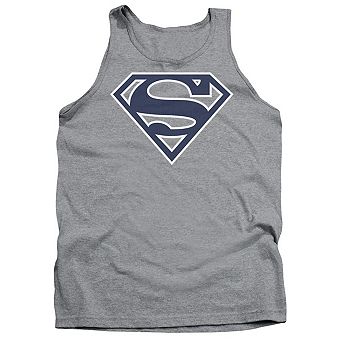 Superman Navy & White Shield Adult Tank Top