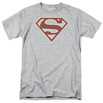 Superman Crimson & Cream Shield Short Sleeve Adult T-shirt