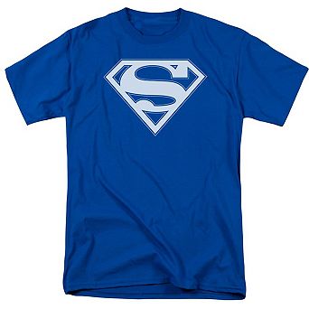 Superman Blue & White Shield Short Sleeve Adult T-shirt