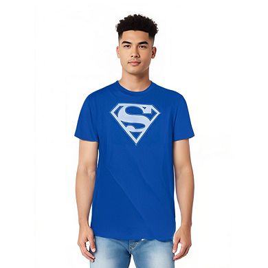Superman Blue & White Shield Short Sleeve Adult T-shirt