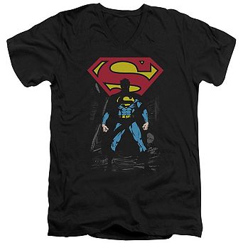 Superman Dark Alley Short Sleeve Adult V Neck T-shirt