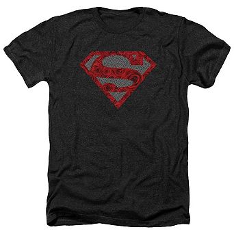 Superman Elephant Rose Shield Adult Heather T-shirt