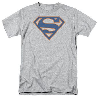 Superman Blue & Orange Shield Short Sleeve Adult T-shirt